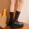 Lolitas Cute Ankle Dress Socks Fuzzy Booties Socks Sweet Ruffle Frilly Crew Socks JK Uniform Loose Socks for Womens