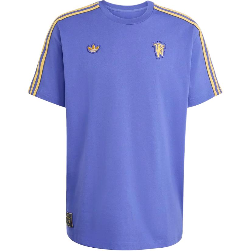 Adidas Originals Manchester United Terrace Icons Football Striped Crew Neck T-Shirt Men Tops JN2823