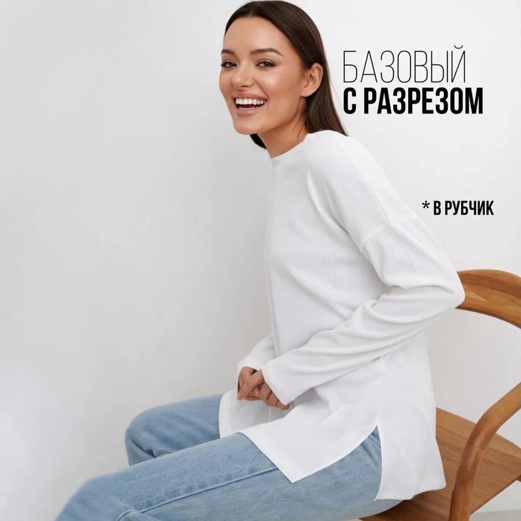 Cotton Sweatshirt Base Shirt  Long Sleeve Bottom Slit Base Shirt