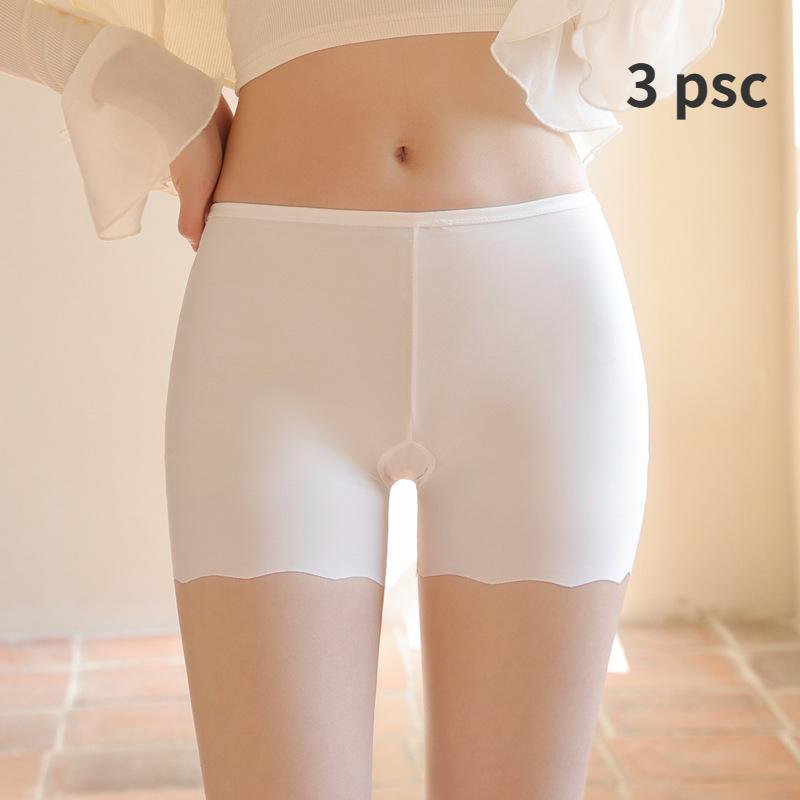 

3 шт. защитных брюк с антибликовой подошвой из ледяного шелка для женщин, летние тонкие шорты без завитков, дышащие и безопасные шорты-боксеры