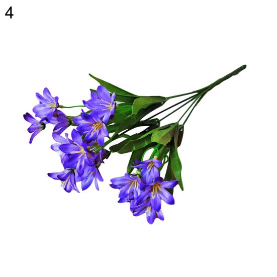 1 Bouquet Artificial Fake Mini Lily Flower Plant Home Office Wedding Party Decor