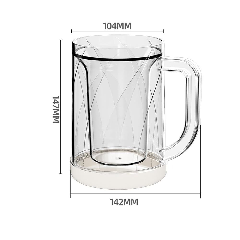 Home with Handle Liquid Refrigerator Frozen Cup Double Layer PET/PP Freezer Beer Mugs 20oz Summer Ice Cold Beer Glass