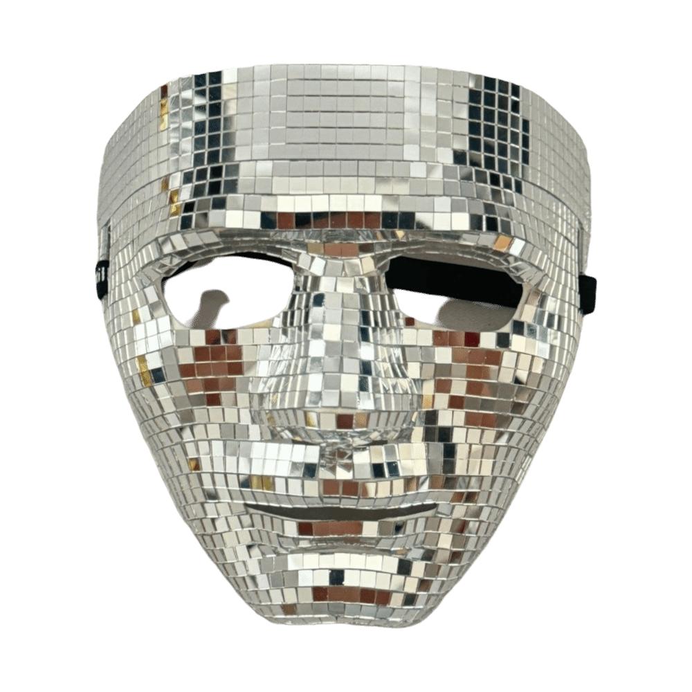 Glitter Masquerade Face Mask Mirror Surface Adult Half/Full Face Mask Metallic Disco Cosplay Costume Mask Night Club Wear