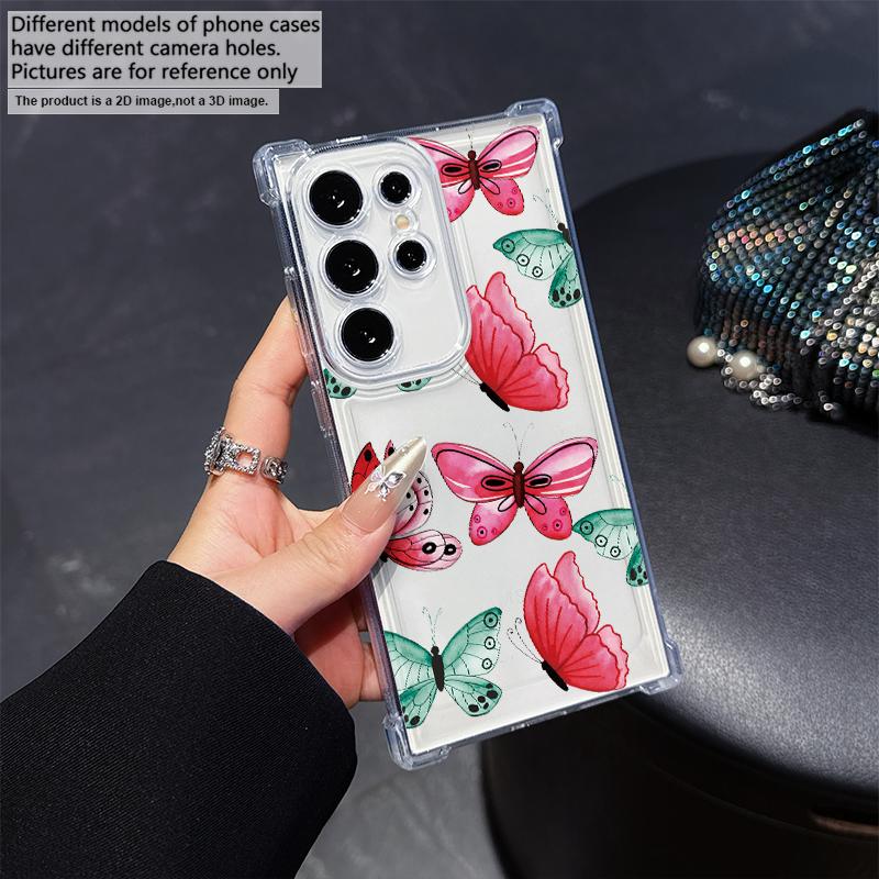 Gradient Butterfly Phone Case for Samsung A20s A21s A23 A24 25 26 31 32 32 33 34 35 50 51 52 53 54 73 Transparent Soft Covers