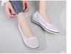 2025 new Summer Mid Wedge Heel comfortable shoes Lace Hollow Breathable Solid color Fashionable Women's Flat Shoes