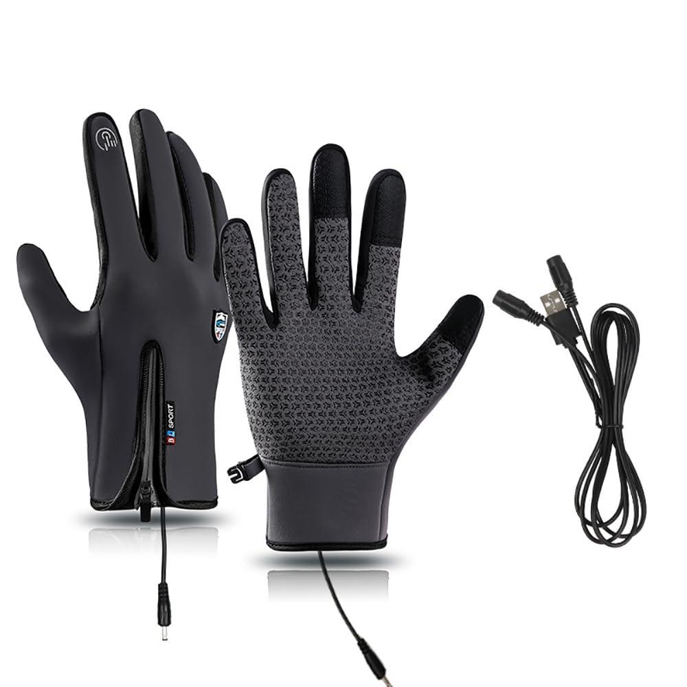 Reusable USB Heated Gloves Polyester Touchscreen Gloves Durable Rechargeable Gloves  for Winter