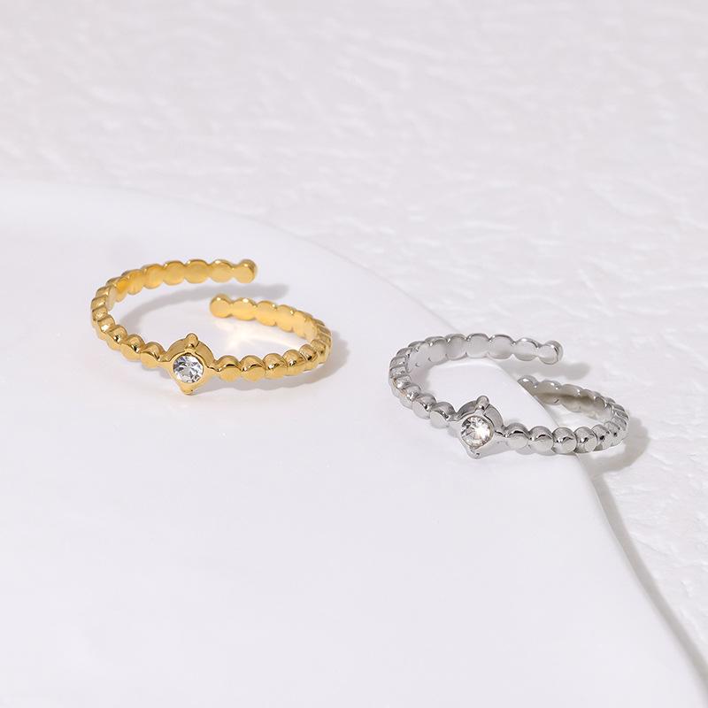 18K Gold Plated Stainless Steel Open Ring: Simple, Versatile, Niche Design, Colorfast Titanium Steel