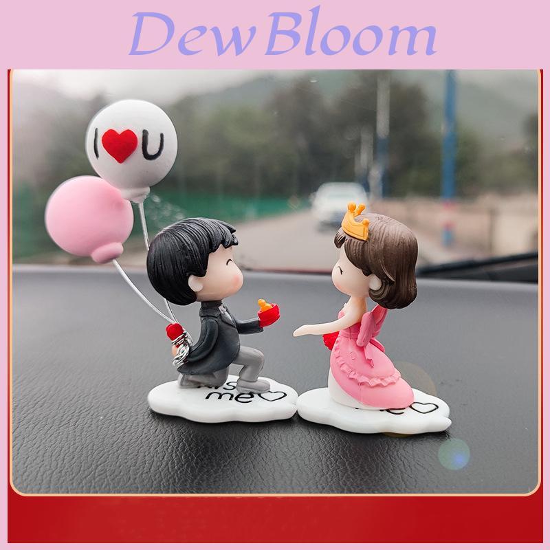 Cute Cartoon Resin Car Decoration Couple Figurines For Car Interior And Home Office Decor