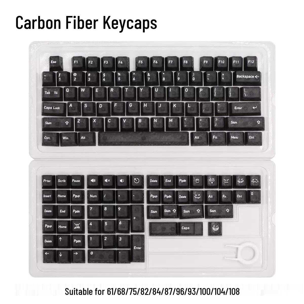 Nightcrawler Carbon Fiber Satin-Texture Keycap with Side-Engraving for Mechanical Keyboards