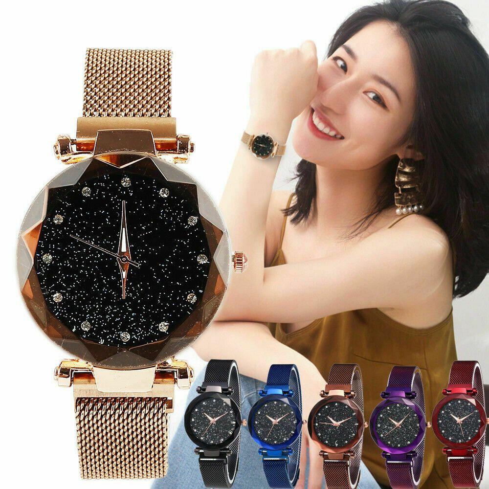 Montre-ceinture de mode pour femme Qualité Supérieure Ciel Étoilé Bracelet Magnétique Acier Inoxydable