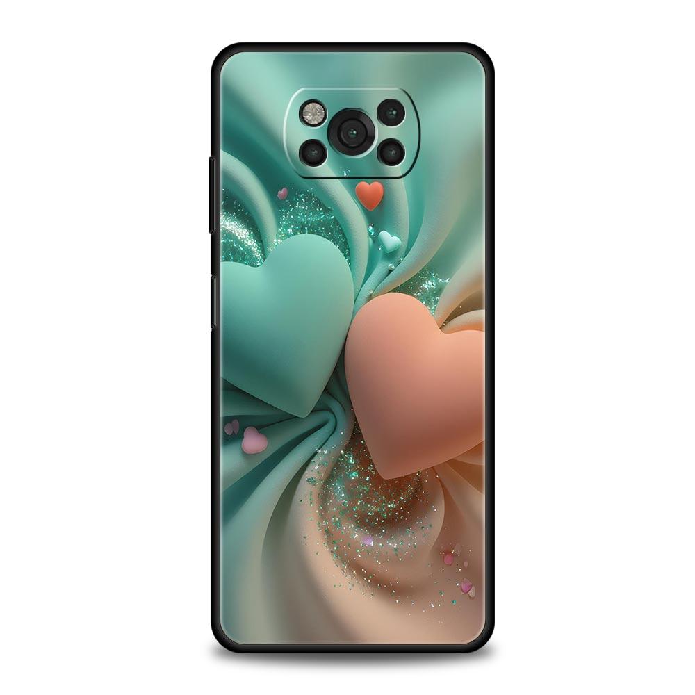 Colored Love Heart Printed Phone Case Cover  for Xiaomi Poco F7 Ultra F6 F5 F4 F3 X6 X5 X4 X3 NFC C51 C55 M4 GT Soft TPU Shell