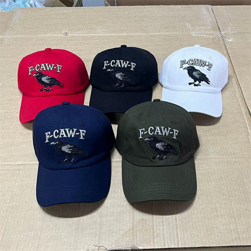 F-CAW-F Crow Embroidered Hat Casual Design Adjustable Baseball Cap Gifts for Men Women GZW