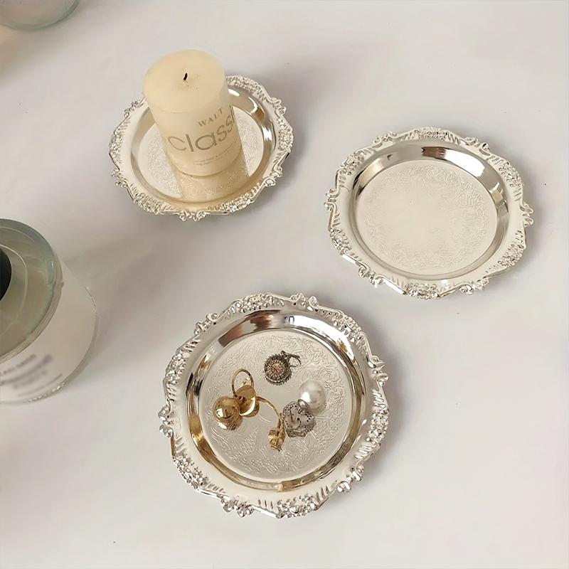 4palcové embosované květinové designové luxusní podložky pod šálky na čaj dárek žáruvzdorné podložky párty stolní nádobí sváteční dekorace zlatá/stříbrná