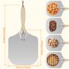 Aluminum Metal Pizza Shovel Spatula with Foldable Wooden Handle Nonstick Oven Cake Lifter Transfer Tray Baking Homemade Bread