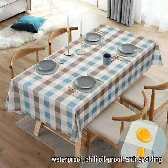 Tischdecke im nordischen Stil, wasserdicht, ölabweisend, waschbar, aus PVC für Esszimmer, Camping, Privatzimmer und Restaurants.