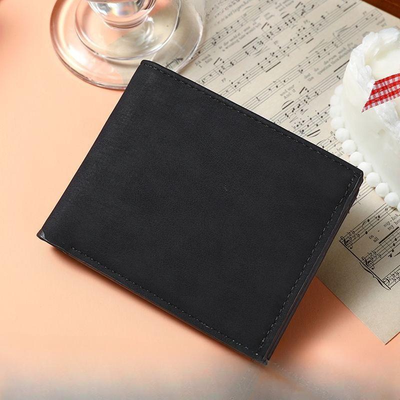 Ultra-thin Leather wallet Multi Card Slot Card Holder Simple Casual Business Men s Short Wallet чёрный