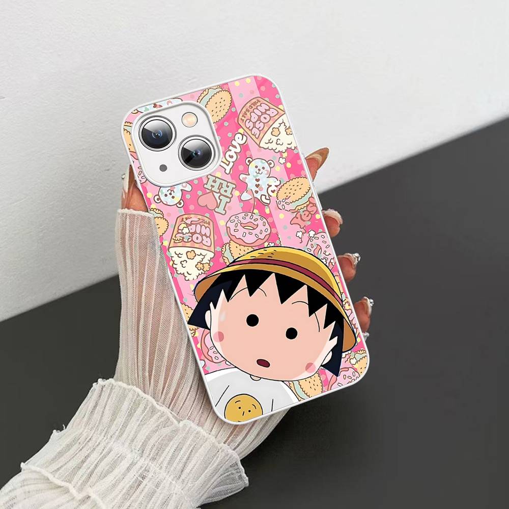 

Catoon Chibi M-Maruko ChanS Tempered Glass For Iphone 14 13 12 11 Pro Mini XS MAX 14Plus X XS XR Fundas iphone 12