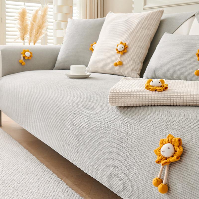 Кукурузный бархатный чехол для дивана — фото 3