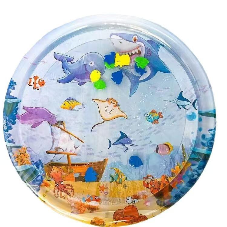 Grande Letto Acquatico Gonfiabile per Animali Domestici - Fresco, Ispessito, Antigraffio con Giocattolo a Forma di Pesce per Gatti e Cani