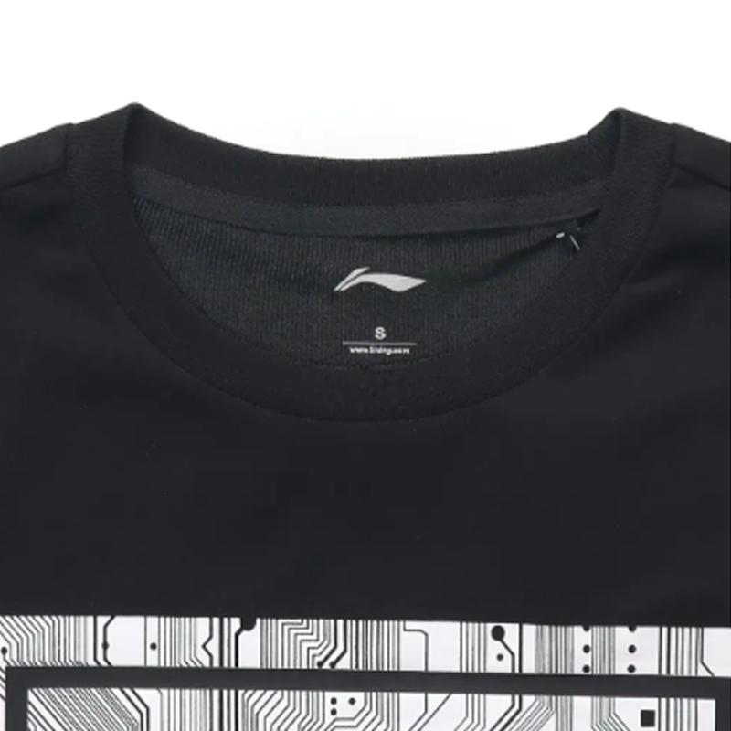 Li Ning Lifestyle Logo Print Round Neck Short Sleeve T-Shirt Loose Comfortable Skin-Friendly Shorts Casual Sports Suit AHSUA15-2+YKSV129-1