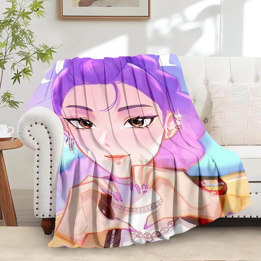 K-POP Anime Dívčí Skupina Čtyři Roční Období Měkká Teplá Přikrývka Celoroční Silně Pletená Polyesterová Přehoz na Postel, Kempování, Cestování Perfektní Dárek