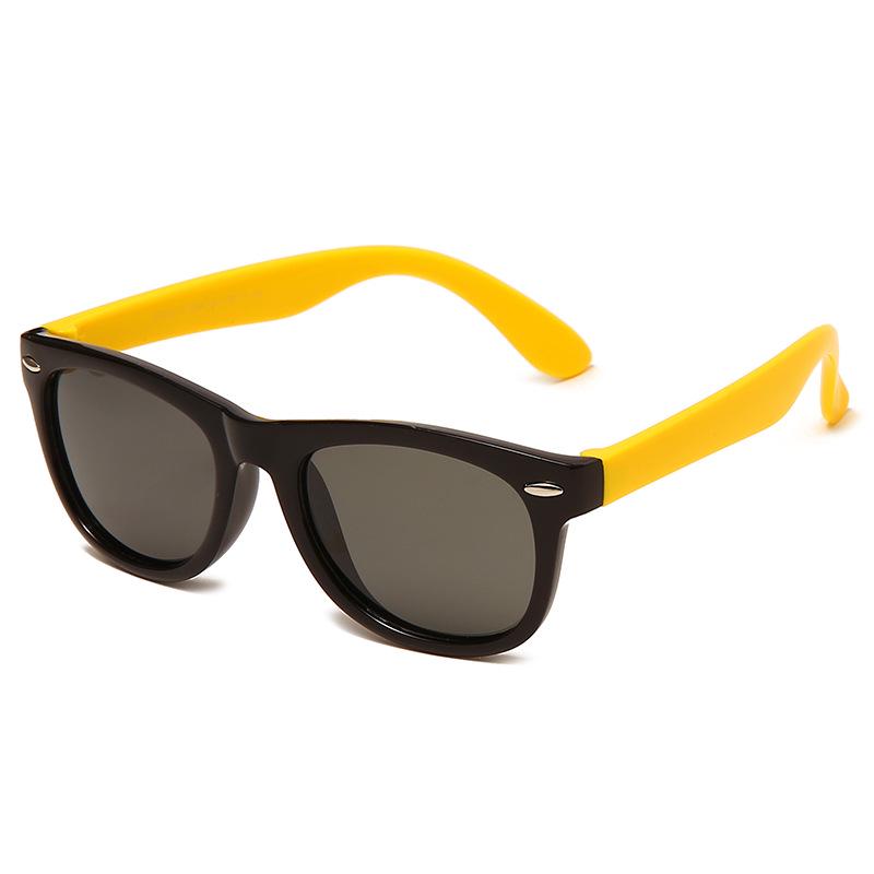 Polarized Silicone Baby Sunglasses - Anti-UV, Color Block, Fashionable Kids' Eyewear