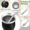 Yerba Mate Tassen-Set, doppelwandige Tasse aus Edelstahl in Kürbisform mit Bombilla-Teetassen-Reinigungsbürste, Antioxidantienreiches Energieschub-Tee-Set