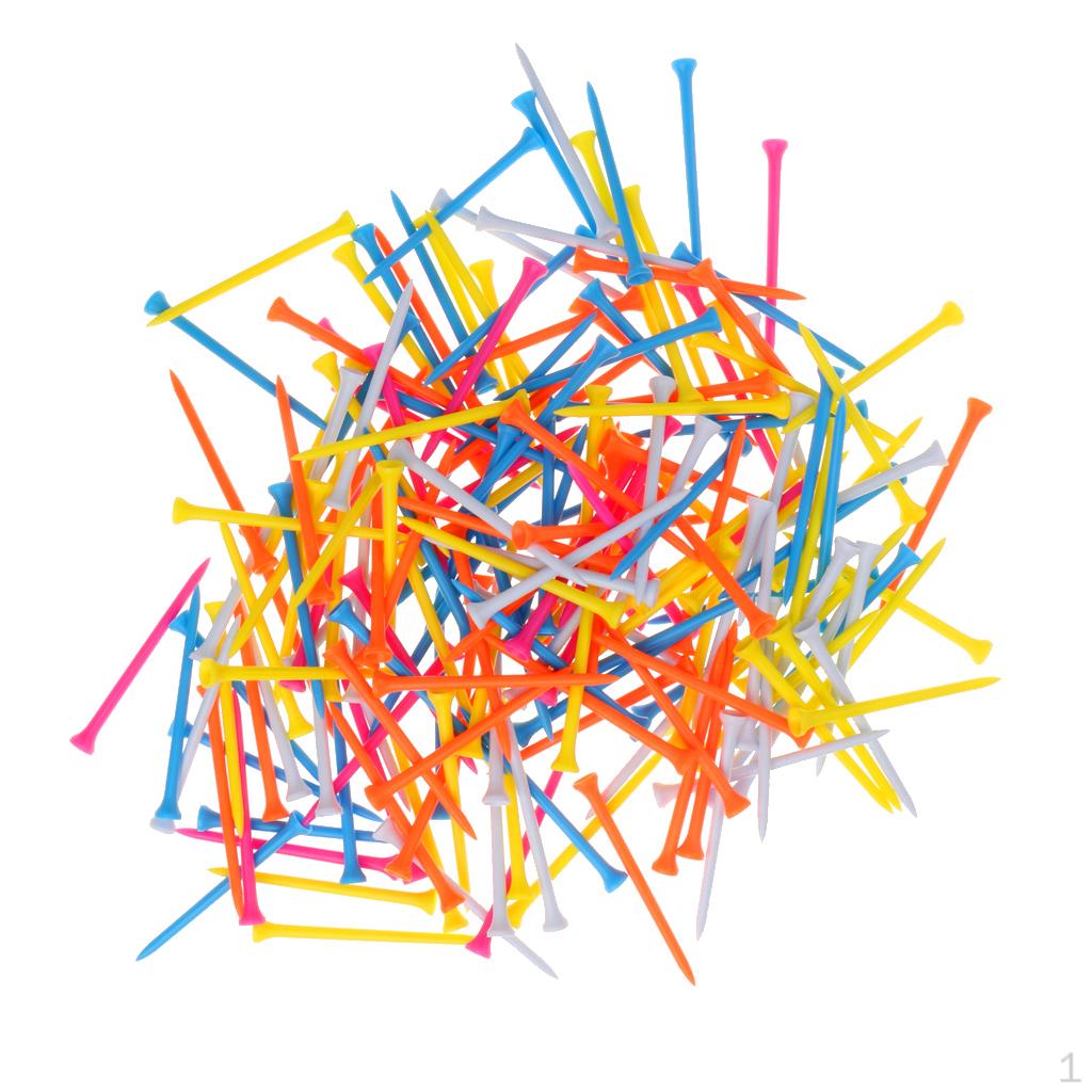 200 Mixed Color Golf Tees Practice Training Accessories 54mm