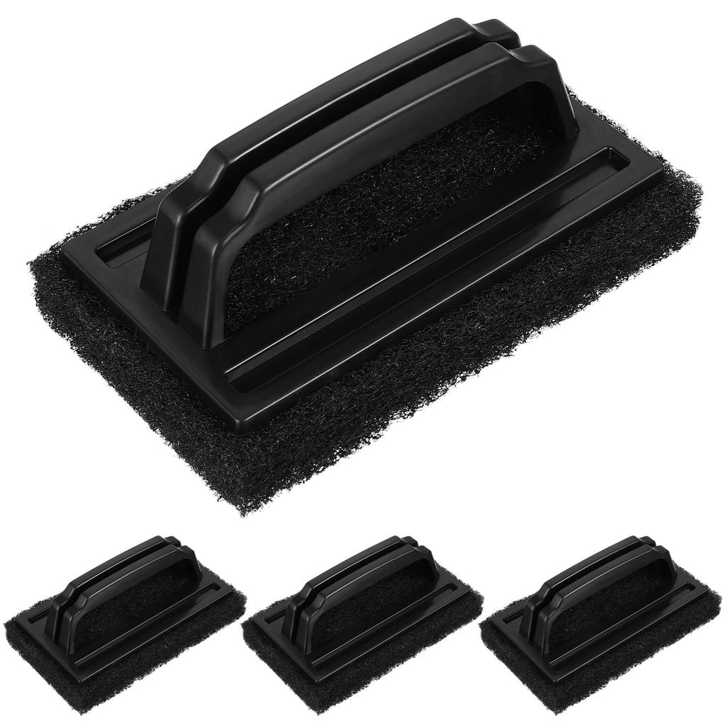 OUNONA BBQ Grill Removes Dirt and Burnt for Mesh and Iron for Gas Powerful Scrubber Brush, Brush, Food, Plate, Camping, BBQ, Cleaning, 4-Piece Set,