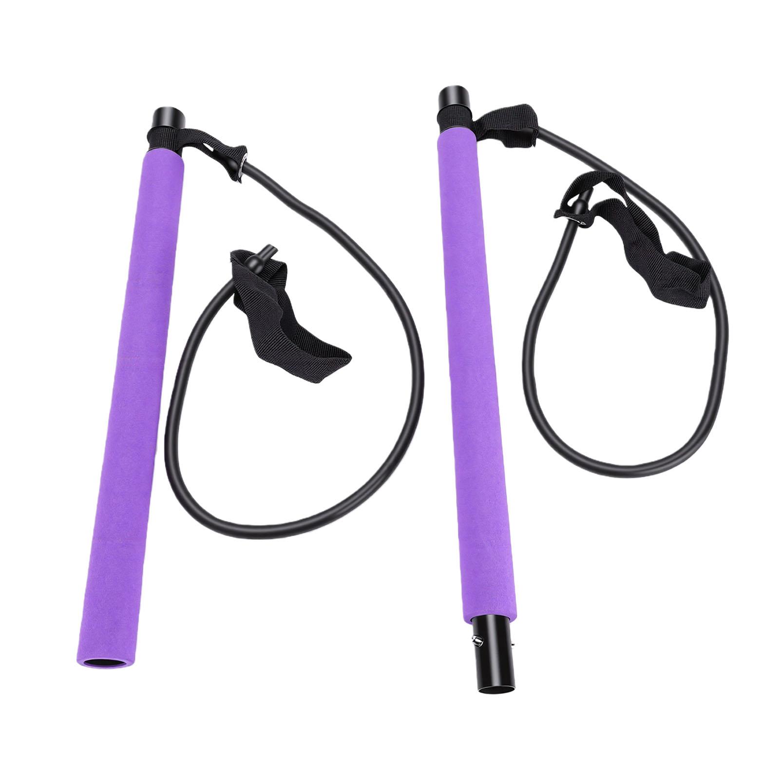 Pilates Bar Detachable Resistance Band Bar Fitness Stick Portable Home Gym Equipment