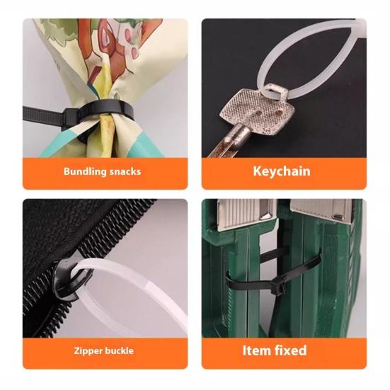 100Pcs Nylon Universal Cable Tie Buckles Multipurpose UV Resistant Cable Ties Tool Heavy Duty Self-Locking Zip Ties Holder