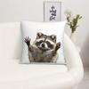 Cute Raccoon Animal Pillow Cover, Funny Wildlife Print Cushion Case For Living Room Sofa Car Home Decor Gift 40X40Cm