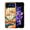 Boho Hippie Pilz Sonnenaufgang Handyhülle Für Samsung Z Flip 7 6 5G Galaxy Z Flip4 Z Flip5 Z Flip3 Hülle Schwarze Harte PC Schale Schutz