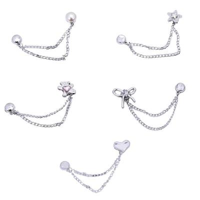 3 Pcs Heart Pants Clips Magnetic Clothing Clips with Chain Removable Magnetic Pins Bows Magnetic Buttons