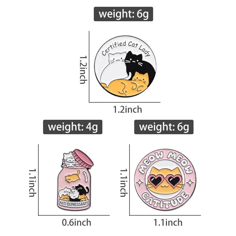 Meow~Cute Animals Cats Brooch Creative Cute Little Kitten Enamel Pins for Women Men Backpack Lapel Badge Jewelry Gifts Wholesale