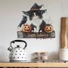 Fun-f183Happy Halloween Cartoon Cat Bedroom Porch Home Beautification Decorative Wall Stickers