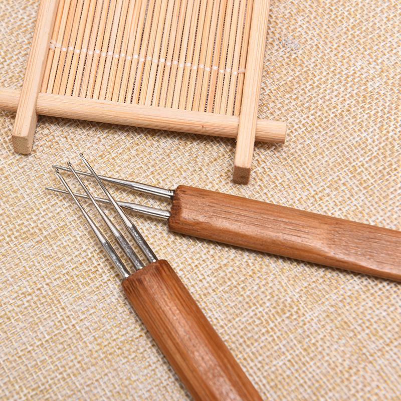 1/3Pcs 0.5Mm Dreadlock Crochet Needle Hook Bamboo Handle Hooks Tools Making