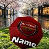 Custom Name Personalized Football Team Print Umbrella, Auto Open Close, 8‑Rib Sturdy Frame, Commute Camping Hiking Use, Birthday Gift