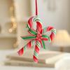 Drop Ornaments Realistic Christmas Pendant Lollipop Decoration Soft Ceramic Candy Cane Ornament For Christmas Tree Xmas Holiday