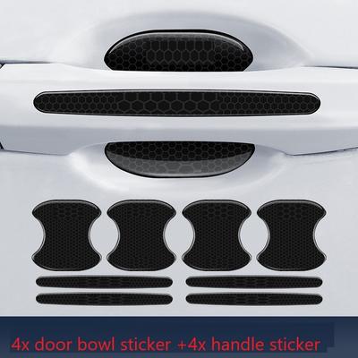 8 pezzi Strisce anti-collisione laterali per portiera auto Decorazione antigraffio Protezione maniglia porta Adesivo per auto Ciotola porta Acc