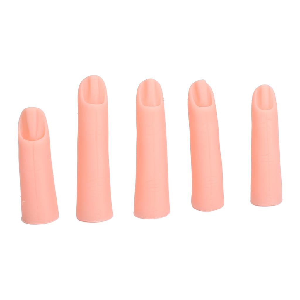 5pcs Nail Art Practice Fake Finger Professional DIY Soft Silicone Training Finger Model with Magnet