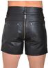 Lambskin Boxer With Pocket Leather Gym Black Men Short Pants Sports Zipper Soft
