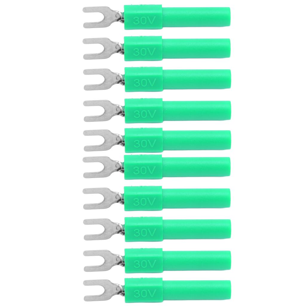 10pcs 4mm Fork Spade Wire Connectors U Type Electrical Crimp Terminal for Testing Multimeter