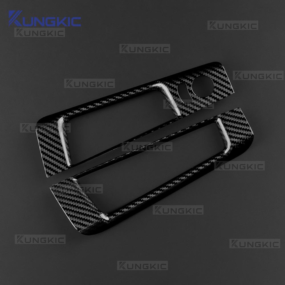 LHD RHD Real Hard Dry Carbon Fiber Sticker For Fiat 500 Abarth 595 695 2008-2025 Car Rearview Mirror Adjustment Switch Storage