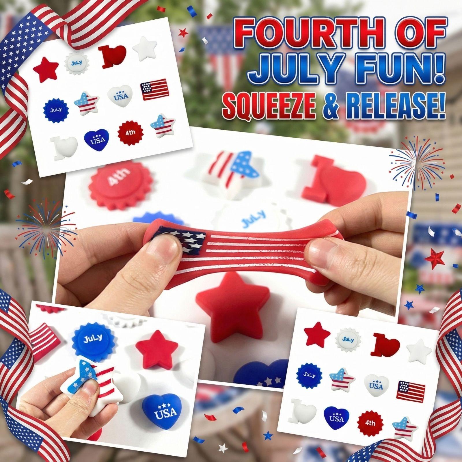 

Independence Day Fun Patriotic Flag Dumpling Stress Relief Tool Five-Pointed Star Vent Toy One Size
