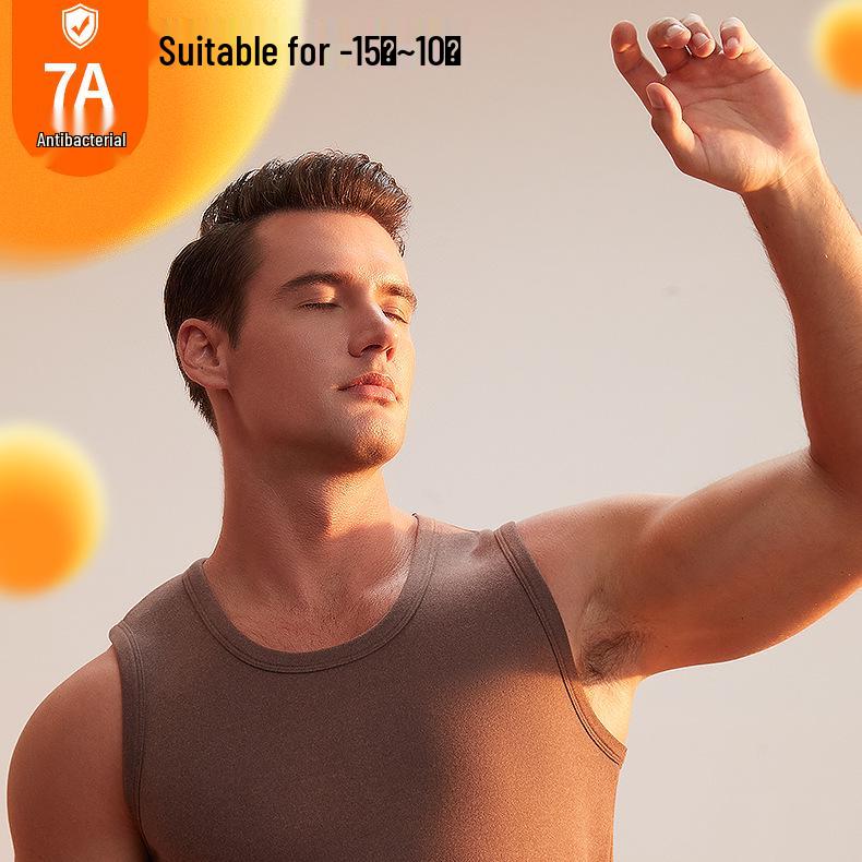 Men's 2025 Fleece-Lined Warm Vest with Down Feather Silk for Autumn/Winter