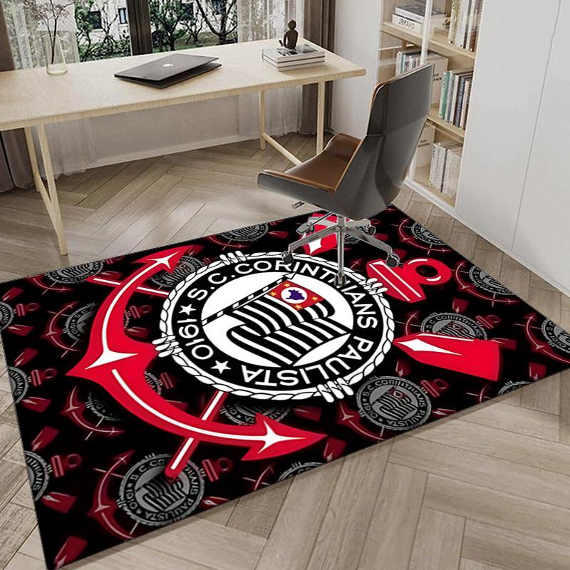 Sport Club Football Crest Printed Area Rug for Office, Chair Rug, Decorative Carpet Floor Mat, Large Size Fan gifts Christmas gifts