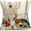 American Retro Printed Linen Pillowcase Living Room Sofa Office Pillow Car Cushion Cover