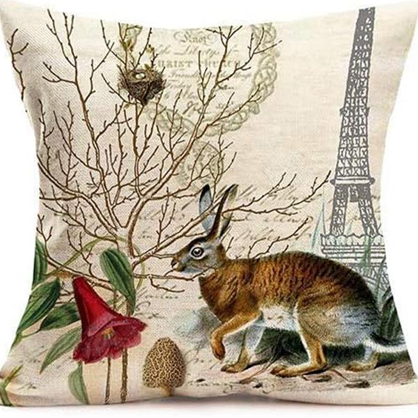 American Retro Printed Linen Pillowcase Living Room Sofa Office Pillow Car Cushion Cover
