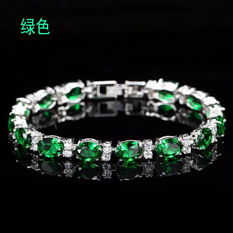 Multi-Colored, Summer Accessories Simple Crystal Colored Zircon Bracelet Does Not Fade Women'S Jewelry Colored Treasure Bracelet